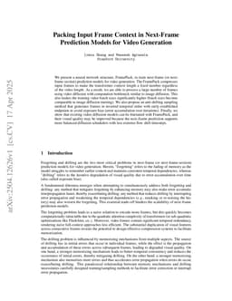 Packing Input Frame Context in Next-Frame Prediction Models for Video Generation