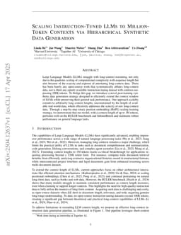 Scaling Instruction-Tuned LLMs to Million-Token Contexts via Hierarchical Synthetic Data Generation