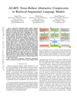 ACoRN: Noise-Robust Abstractive Compression in Retrieval-Augmented Language Models