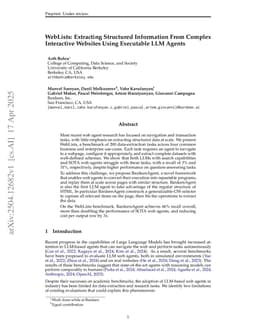 WebLists: Extracting Structured Information From Complex Interactive Websites Using Executable LLM Agents