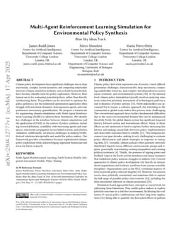 Multi-Agent Reinforcement Learning Simulation for Environmental Policy Synthesis