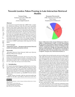 Towards Lossless Token Pruning in Late-Interaction Retrieval Models
