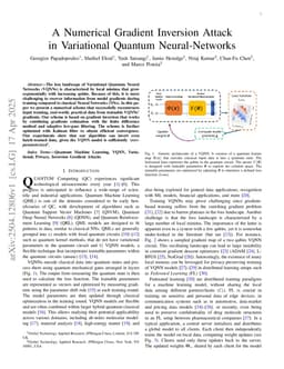 A Numerical Gradient Inversion Attack in Variational Quantum Neural-Networks