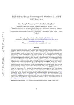 High-Fidelity Image Inpainting with Multimodal Guided GAN Inversion