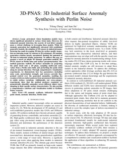 3D-PNAS: 3D Industrial Surface Anomaly Synthesis with Perlin Noise
