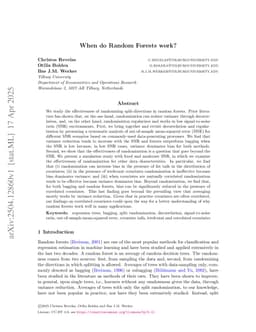 When do Random Forests work?