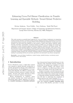 Enhancing Cocoa Pod Disease Classification via Transfer Learning and Ensemble Methods: Toward Robust Predictive Modeling