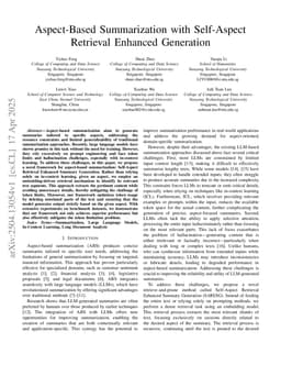 Aspect-Based Summarization with Self-Aspect Retrieval Enhanced Generation