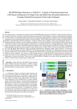 RF-DETR Object Detection vs YOLOv12 : A Study of Transformer-based and CNN-based Architectures for Single-Class and Multi-Class Greenfruit Detection in Complex Orchard Environments Under Label Ambiguity