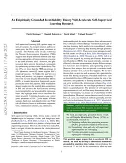 An Empirically Grounded Identifiability Theory Will Accelerate Self-Supervised Learning Research