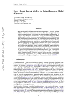Energy-Based Reward Models for Robust Language Model Alignment