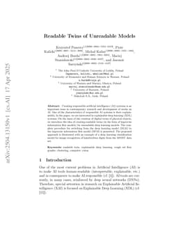 Readable Twins of Unreadable Models
