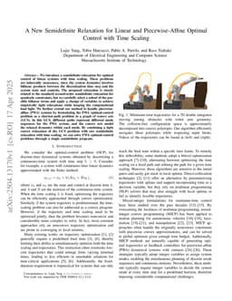 A New Semidefinite Relaxation for Linear and Piecewise-Affine Optimal Control with Time Scaling