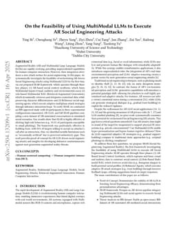 On the Feasibility of Using MultiModal LLMs to Execute AR Social Engineering Attacks