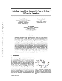 Modelling Mean-Field Games with Neural Ordinary Differential Equations