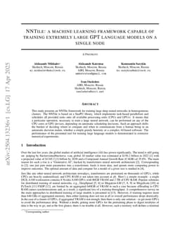 NNTile: a machine learning framework capable of training extremely large GPT language models on a single node