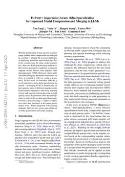 ImPart: Importance-Aware Delta-Sparsification for Improved Model Compression and Merging in LLMs