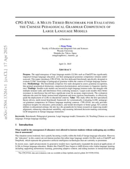 CPG-EVAL: A Multi-Tiered Benchmark for Evaluating the Chinese Pedagogical Grammar Competence of Large Language Models