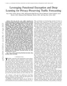 Leveraging Functional Encryption and Deep Learning for Privacy-Preserving Traffic Forecasting