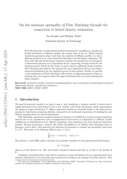 On the minimax optimality of Flow Matching through the connection to kernel density estimation