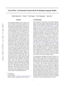 Cost-of-Pass: An Economic Framework for Evaluating Language Models