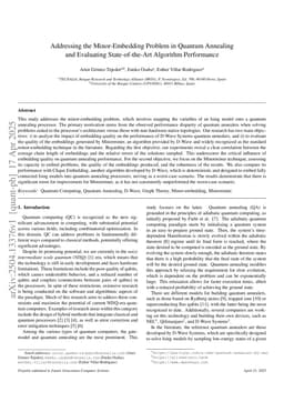 Addressing the Minor-Embedding Problem in Quantum Annealing and Evaluating State-of-the-Art Algorithm Performance