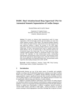 DADU: Dual Attention-based Deep Supervised UNet for Automated Semantic Segmentation of Cardiac Images