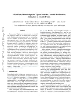 MicroFlow: Domain-Specific Optical Flow for Ground Deformation Estimation in Seismic Events