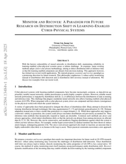 Monitor and Recover: A Paradigm for Future Research on Distribution Shift in Learning-Enabled Cyber-Physical Systems