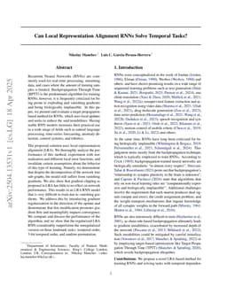 Can Local Representation Alignment RNNs Solve Temporal Tasks?