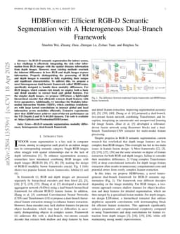 HDBFormer: Efficient RGB-D Semantic Segmentation with A Heterogeneous Dual-Branch Framework