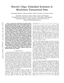Bitcoin's Edge: Embedded Sentiment in Blockchain Transactional Data
