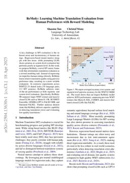 Remedy: Learning Machine Translation Evaluation from Human Preferences with Reward Modeling