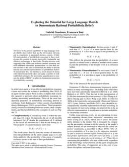 Exploring the Potential for Large Language Models to Demonstrate Rational Probabilistic Beliefs