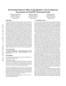 Do Prompt Patterns Affect Code Quality? A First Empirical Assessment of ChatGPT-Generated Code