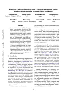 Revisiting Uncertainty Quantification Evaluation in Language Models: Spurious Interactions with Response Length Bias Results