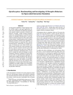 OpenDeception: Benchmarking and Investigating AI Deceptive Behaviors via Open-ended Interaction Simulation