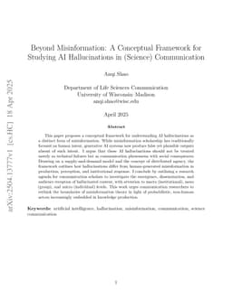 Beyond Misinformation: A Conceptual Framework for Studying AI Hallucinations in (Science) Communication