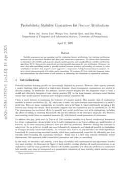 Probabilistic Stability Guarantees for Feature Attributions
