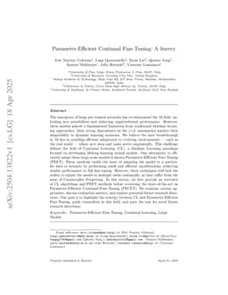 Parameter-Efficient Continual Fine-Tuning: A Survey