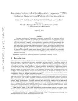 Translating Multimodal AI into Real-World Inspection: TEMAI Evaluation Framework and Pathways for Implementation