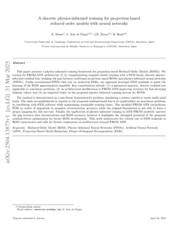 A discrete physics-informed training for projection-based reduced order models with neural networks