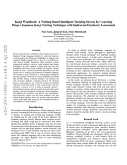 Kanji Workbook: A Writing-Based Intelligent Tutoring System for Learning Proper Japanese Kanji Writing Technique with Instructor-Emulated Assessment