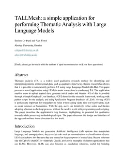 TALLMesh: a simple application for performing Thematic Analysis with Large Language Models