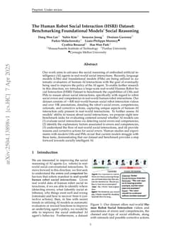 The Human Robot Social Interaction (HSRI) Dataset: Benchmarking Foundational Models' Social Reasoning