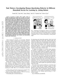 Task Matters: Investigating Human Questioning Behavior in Different Household Service for Learning by Asking Robots