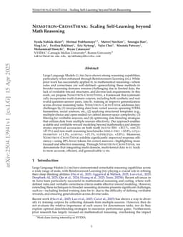 Nemotron-CrossThink: Scaling Self-Learning beyond Math Reasoning