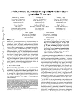 From job titles to jawlines: Using context voids to study generative AI systems