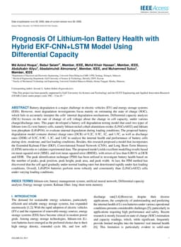Prognosis Of Lithium-Ion Battery Health with Hybrid EKF-CNN+LSTM Model Using Differential Capacity