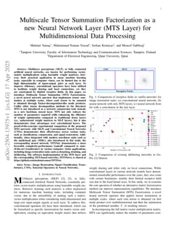 Multiscale Tensor Summation Factorization as a New Neural Network Layer (MTS Layer) for Multidimensional Data Processing